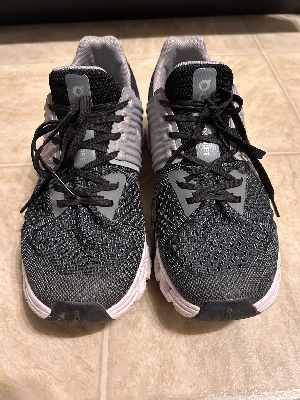On Running Women's Gray and Black Running Sneakers
